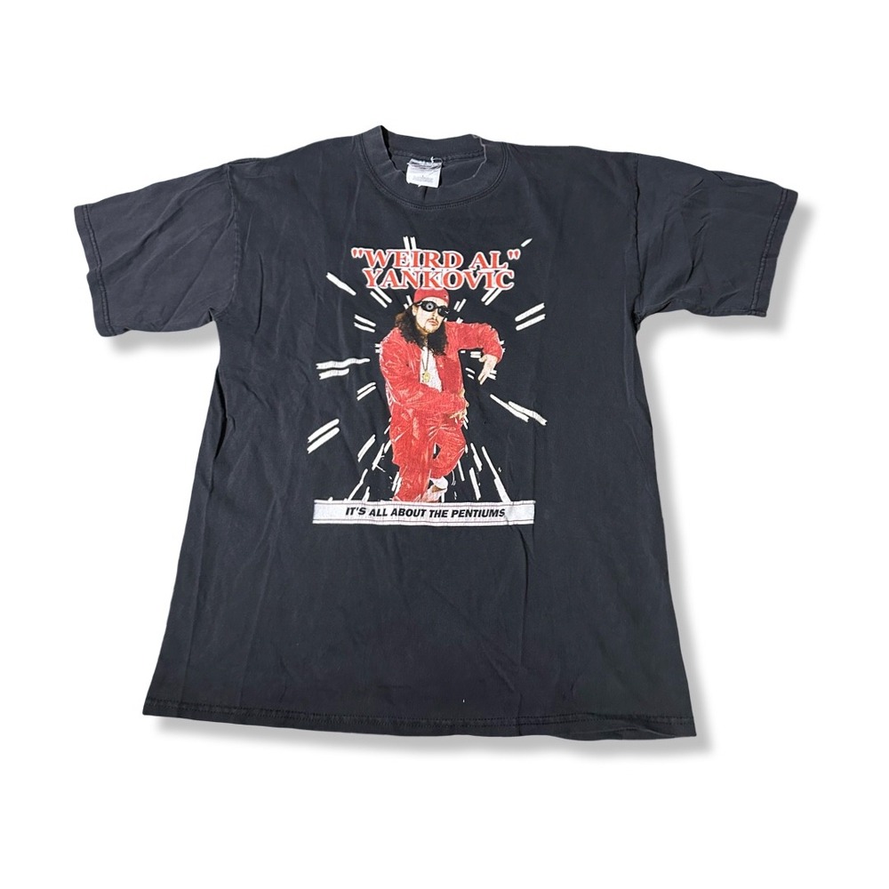 Vintage Weird Al Yankovic T-Shirt Men L Black Excellent All About The Pentiums